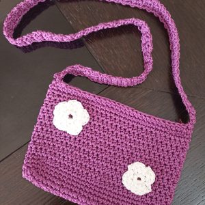 Χειροποίητο πλεκτό παιδικό τσαντάκι χιαστί