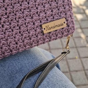 Alternative view of Πλεκτό μωβ πορτοφόλι με διπλό φερμουάρ