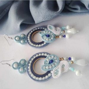 Alternative view of Σκουλαρίκια soutache - Exotica - shades of blue