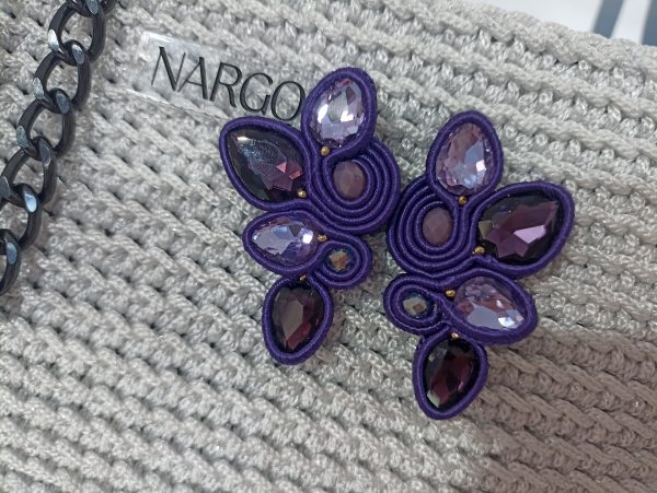 Σκουλαρίκια soutache σε μοβ απόχρωση