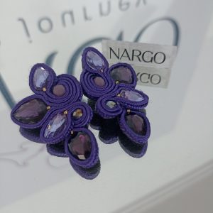 Alternative view of Σκουλαρίκια soutache σε μοβ απόχρωση