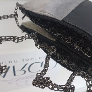 Χειροποίητη τσάντα φάκελος με γουνάκι