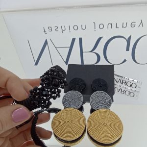 Alternative view of Σετ σκουλαρίκια soutache και βραχιόλι μακραμέ