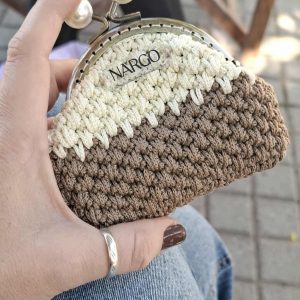 Πλεκτό vintage πορτοφόλι με πέρλες