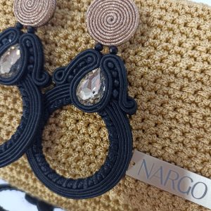 Alternative view of Σκουλαρίκια soutache σε μαύρο με χάλκινο