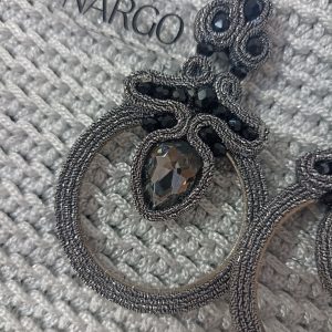 Alternative view of Ασημί σκουλαρίκια soutache