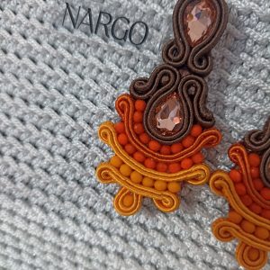 Χειροποίητα σκουλαρίκια κατασκευασμένα με την τεχνική soutache (σουτάζ)