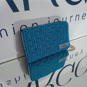 Alternative view of Πλεκτό τυρκουάζ πορτοφόλι με φερμουάρ