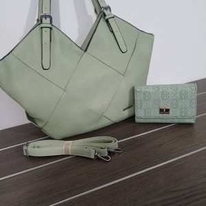 Γυναικεία τσάντα ώμου BAG TO BAG σε πράσινο μέντας + ΔΩΡΟ ένα πορτοφόλι στην ίδια απόχρωση!!!
