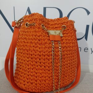 Γυναικεία ψάθινη τσάντα πουγκί BAG TO BAG