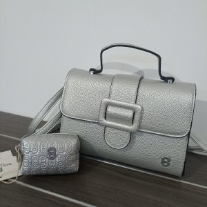 Γυναικεία ασημί τσάντα - BAG TO BAG + ΔΩΡΟ πορτοφόλι
