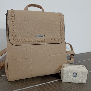 Γυναικείο σακίδιο πλάτης BAG TO BAG σε μπεζ απόχρωση + ΔΩΡΟ ένα εκρού πορτοφολάκι!!!