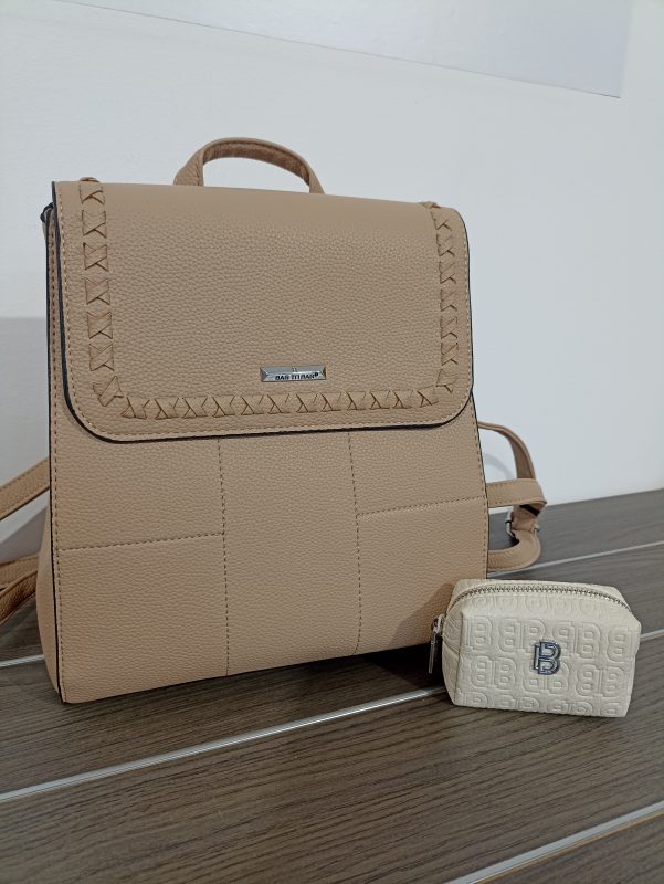 Γυναικείο σακίδιο πλάτης BAG TO BAG σε μπεζ απόχρωση + ΔΩΡΟ ένα εκρού πορτοφολάκι!!!