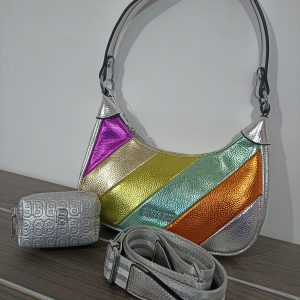 Γυναικεία τσάντα ώμου/χιαστί rainbow + ΔΩΡΟ ένα ασημί πορτοφολάκι BAG TO BAG!!!