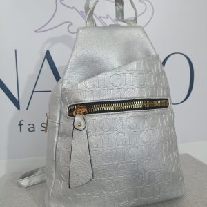 Γυναικείο σακίδιο πλάτης σε μεταλλικό ασημί