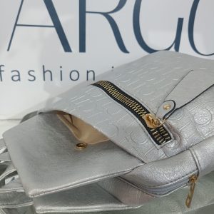 Γυναικείο σακίδιο πλάτης σε μεταλλικό ασημί