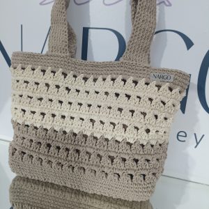 Χειροποίητη πλεκτή καλοκαιρινή τσάντα ώμου