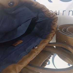 Γυναικεία oversized τσάντα ώμου / χειρός πουγκί - BAG TO BAG - σε καφέ απόχρωση