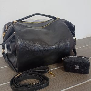 Γυναικεία μαύρη τσάντα ώμου - χειρός + ΔΩΡΟ ένα μαύρο πορτοφολάκι BAG TO BAG!!!