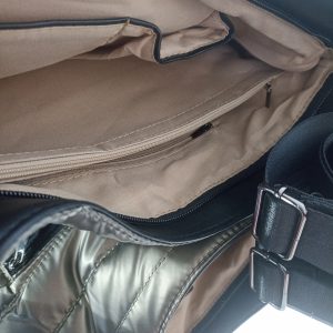 Γυναικεία τσάντα ώμου / χιαστί puffer σε μπεζ καφέ απόχρωση