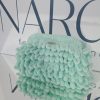 Χειροποίητη puffy τσάντα χειρός (puffy bag), τύπου clutch σε πράσινο μέντας.