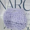 Χειροποίητη puffy τσάντα χειρός (puffy bag), τύπου clutch σε μωβ λιλά.