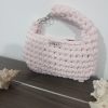 Χειροποίητη πλεκτή τσάντα χειρός σε ροζ απόχρωση