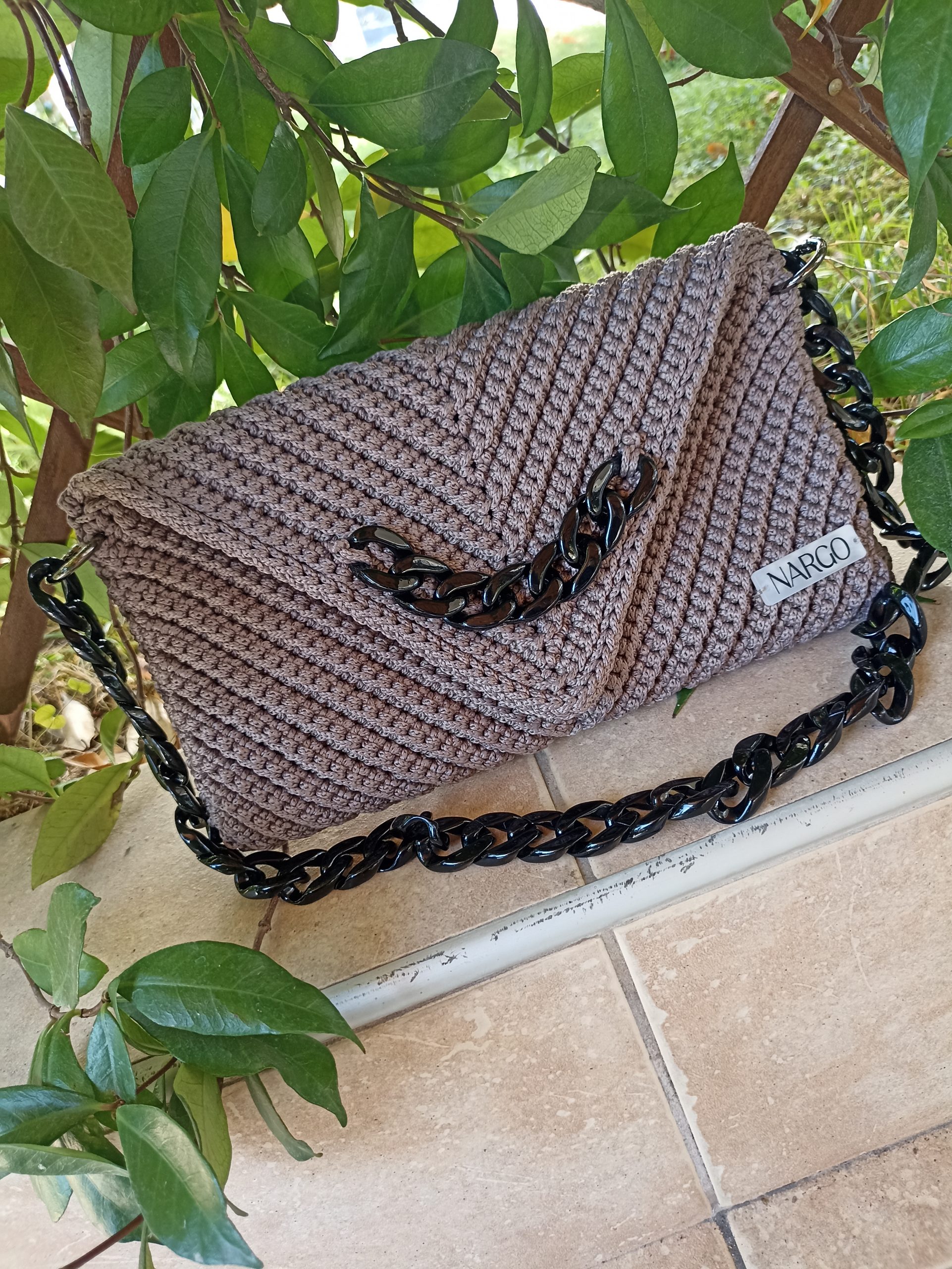 Πλεκτή τσάντα ώμου φάκελος - Make it on your own! - Επιλέξτε χρώμα!