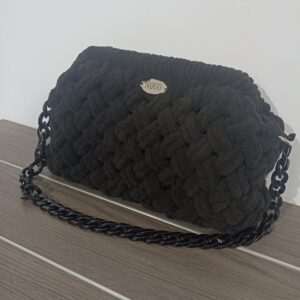 Alternative view of Πλεκτή μαύρη τσάντα ώμου puffy - Make it on your own! - Επιλέξτε χρώμα και μέγεθος!