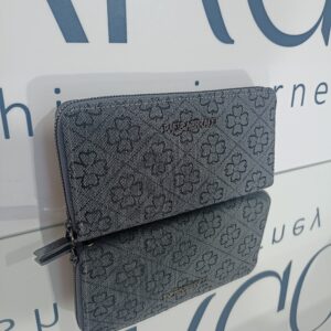 Γυναικείο υφασμάτινο γκρι πορτοφόλι με φερμουάρ