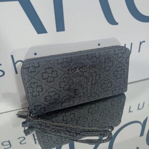 Γυναικείο υφασμάτινο γκρι πορτοφόλι με φερμουάρ