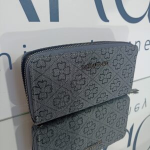 Γυναικείο υφασμάτινο γκρι πορτοφόλι με φερμουάρ