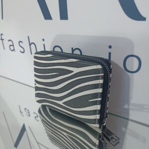 Γυναικείο ασπρόμαυρο πορτοφόλι με animal print Zebra