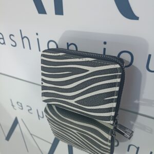 Γυναικείο ασπρόμαυρο πορτοφόλι με animal print Zebra