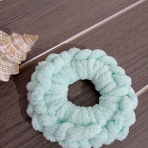 Scrunchie - Λαστιχάκι μαλλιών puffy σε απαλό πράσινο της μέντας