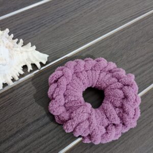 Scrunchie - Λαστιχάκι μαλλιών puffy σε μωβ απόχρωση (dusty purple)