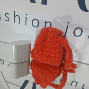 Χειροποίητο Mini Pouch για AirPods σε κοραλλί απόχρωση