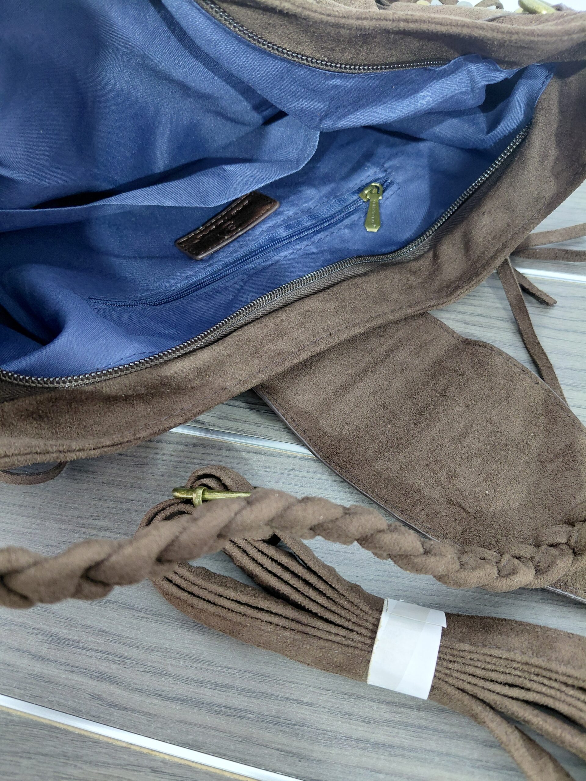 Γυναικεία τσάντα ώμου boho με κρόσσια BAG TO BAG - Καφέ - Image 4